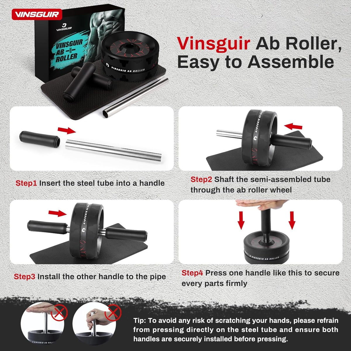 PhantomSupply Core Pro Ab Roller with knee pad, ideal for core workouts at home or gym.