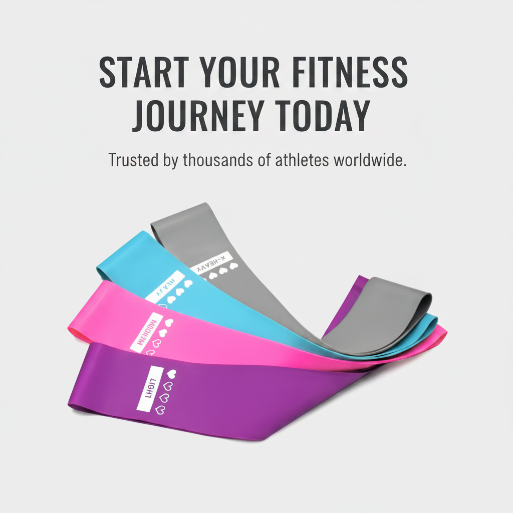 PhantomSupply Resistance Bands Set featuring various resistance bands in purple, pink, and black for workouts and strength training.
