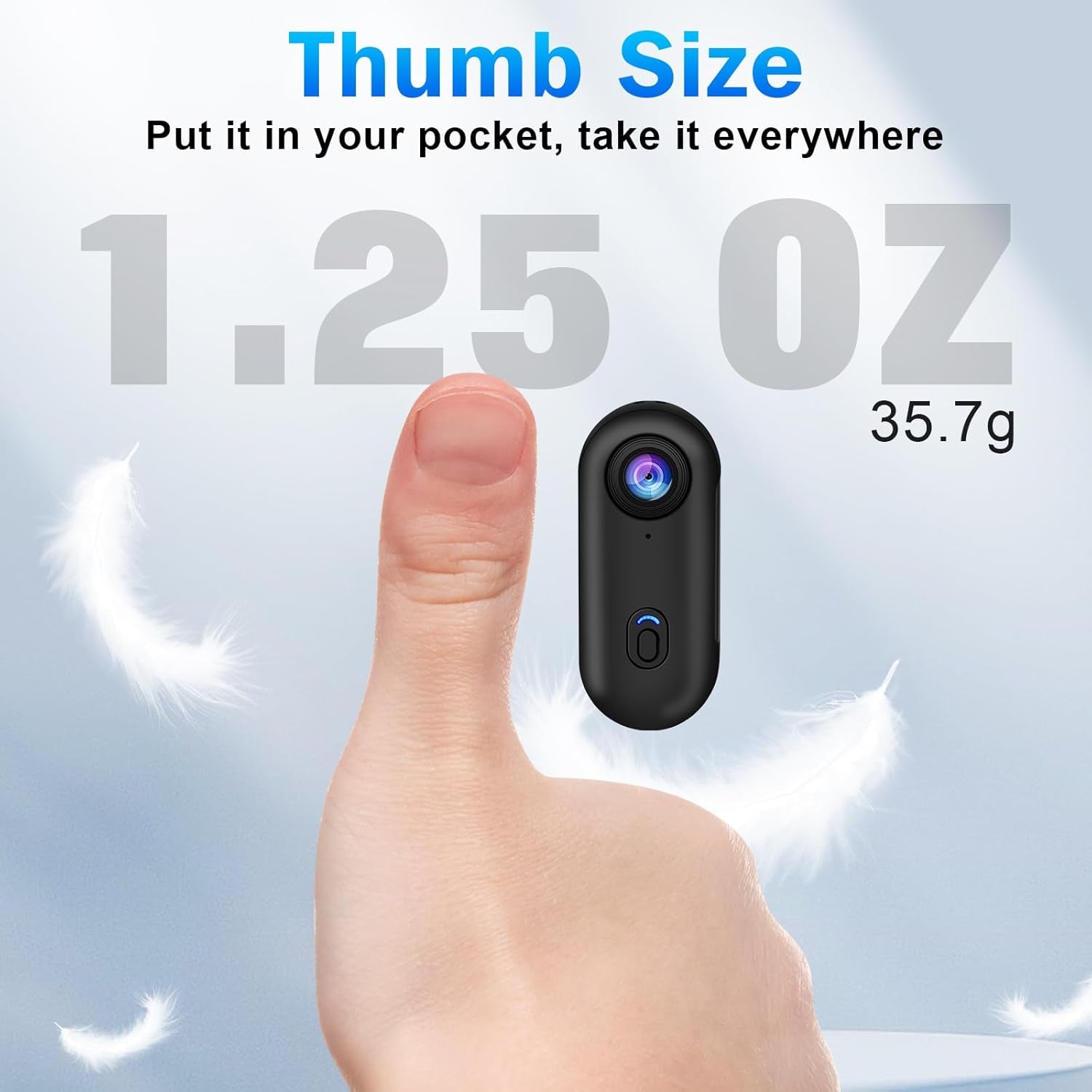 I3 4K Thumb Action Camera, Tiny Size, Mount Anywhere, Small Body Camera | with 32G Card, Spring Clip, Portable Vlogging, Hands-Free POV Recording, Helmet Cam for Cycling, Motorcycle