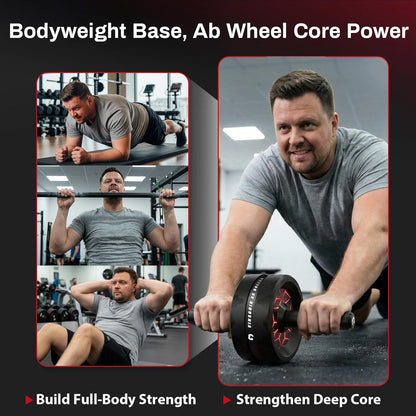 Ab Roller Wheel, Abs & Core Workout Equipment for Home Gym with Knee Pad Accessories, Abdominal Wheel for Full-Body Strength Training