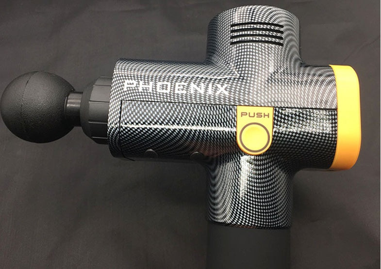 PhantomSupply Fascia Massage Gun featuring deep tissue relief, 6 speed settings, and 4 massage heads for effective recovery.