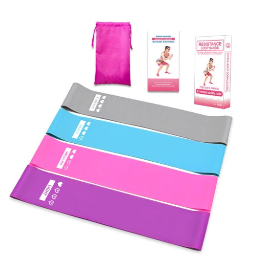 PhantomSupply Resistance Bands Set featuring various resistance bands in purple, pink, and black for workouts and strength training.