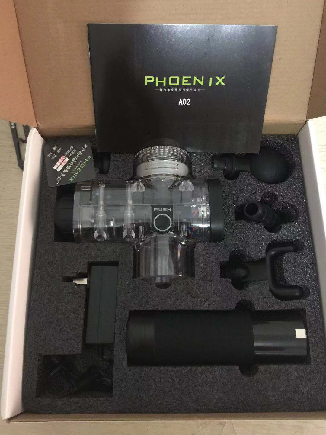 PhantomSupply Fascia Massage Gun featuring deep tissue relief, 6 speed settings, and 4 massage heads for effective recovery.