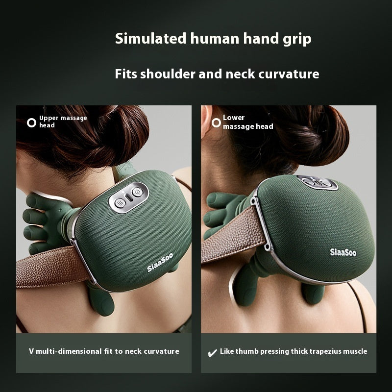 PhantomSupply Neck Shoulder Massager shown as a personal masseuse, hands-free and cordless for relaxation anywhere.