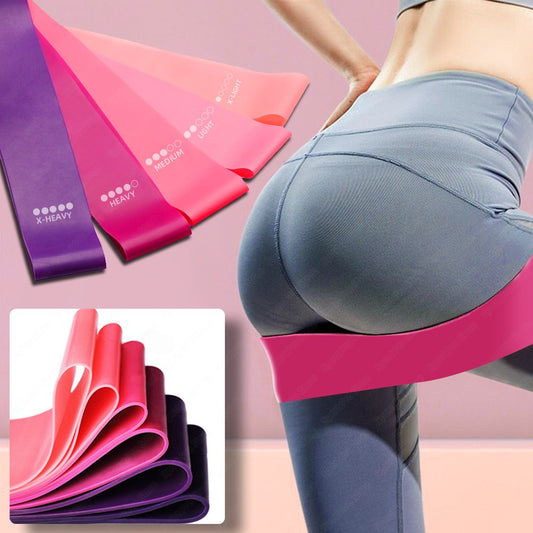 PhantomSupply Resistance Bands Set featuring various resistance bands in purple, pink, and black for workouts and strength training.