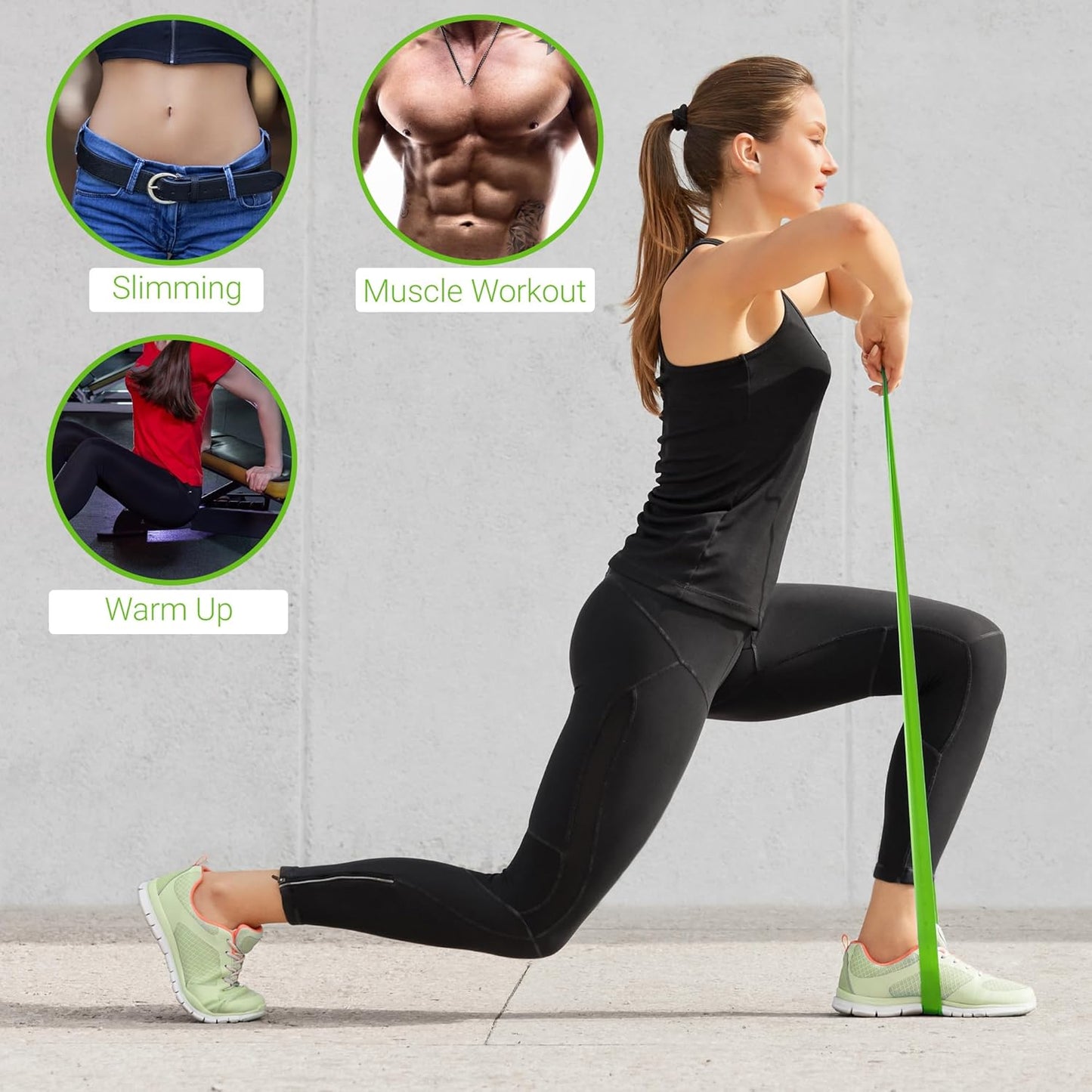 Resistance Bands Set – 5 Levels Loop Exercise Bands for Men & Women, Elastic Workout Bands for Home Gym, Training, Yoga & Fitness, Carry Bag Included