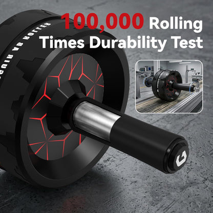 Ab Roller Wheel, Abs & Core Workout Equipment for Home Gym with Knee Pad Accessories, Abdominal Wheel for Full-Body Strength Training