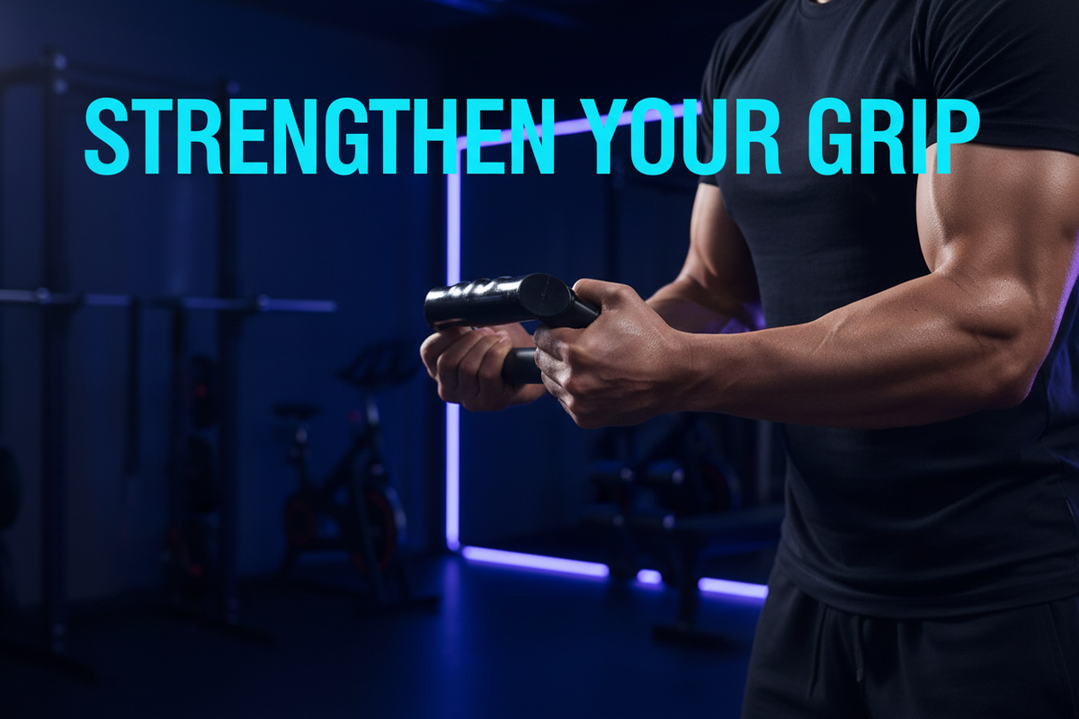 PhantomSupply Adjustable Grip Strength Trainer on a dark background showcasing adjustable resistance for grip workouts.