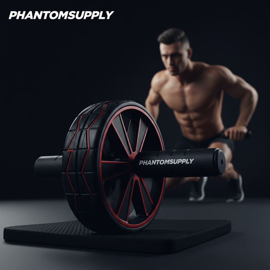 PhantomSupply Core Pro Ab Roller with knee pad, ideal for core workouts at home or gym.