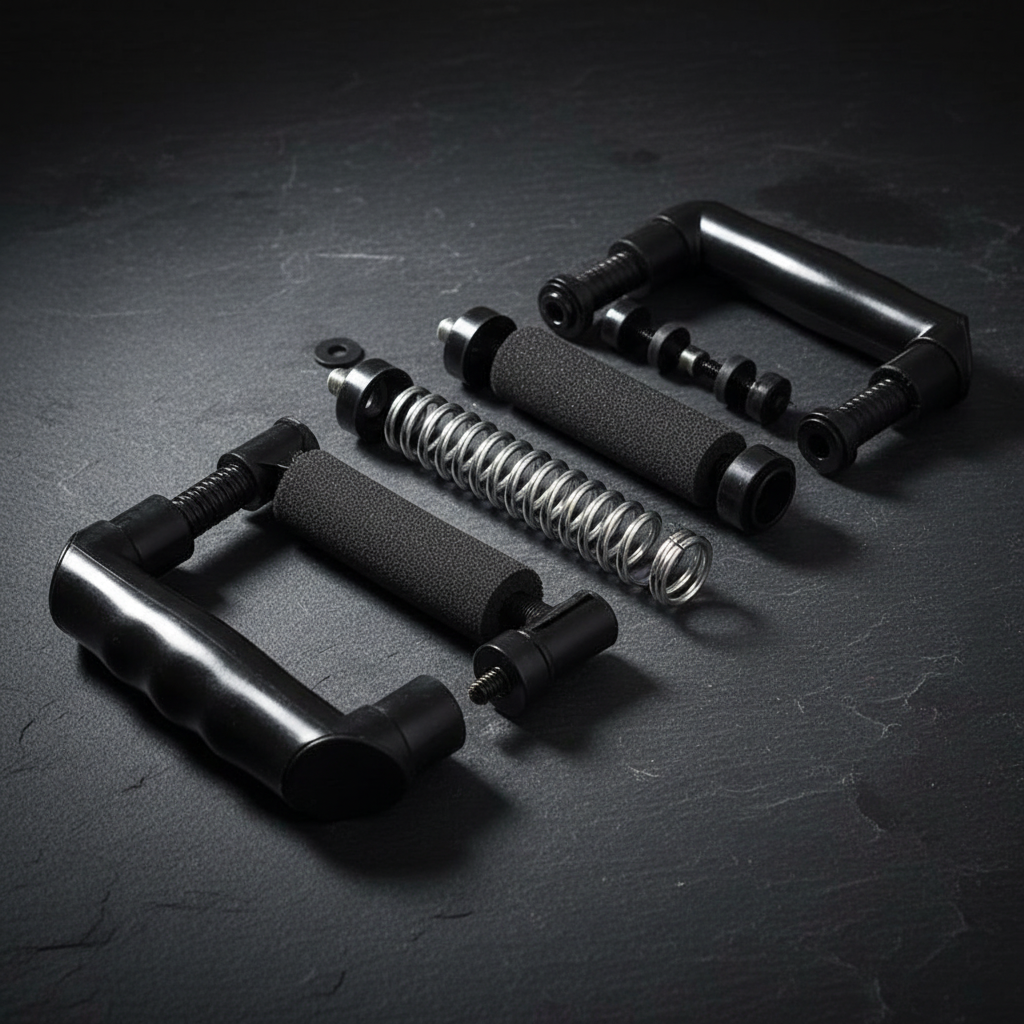 PhantomSupply Adjustable Grip Strength Trainer on a dark background showcasing adjustable resistance for grip workouts.