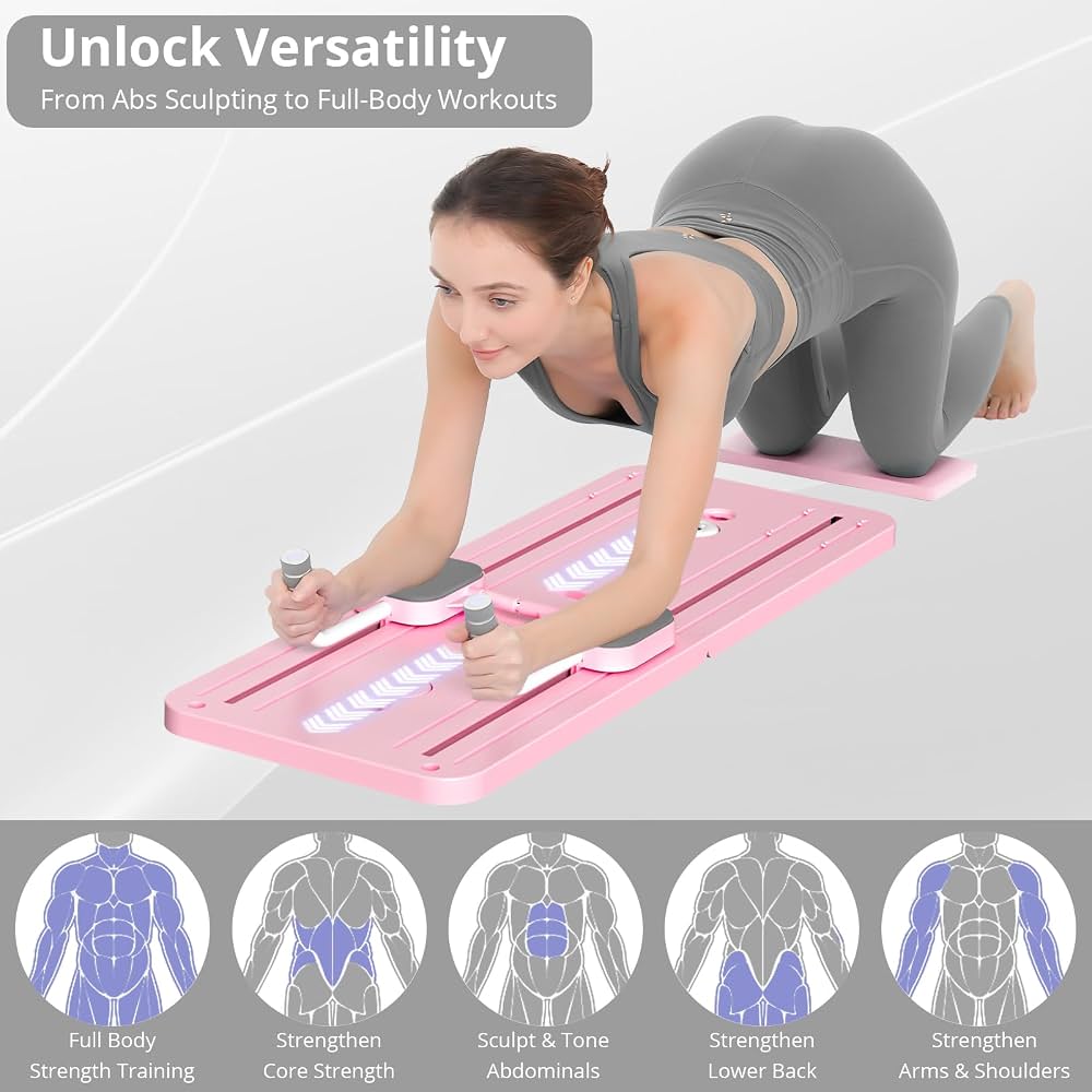 PhantomSupply Pilates Stretch Board with resistance bands, folds flat for easy storage, ideal for home workouts, compact design.